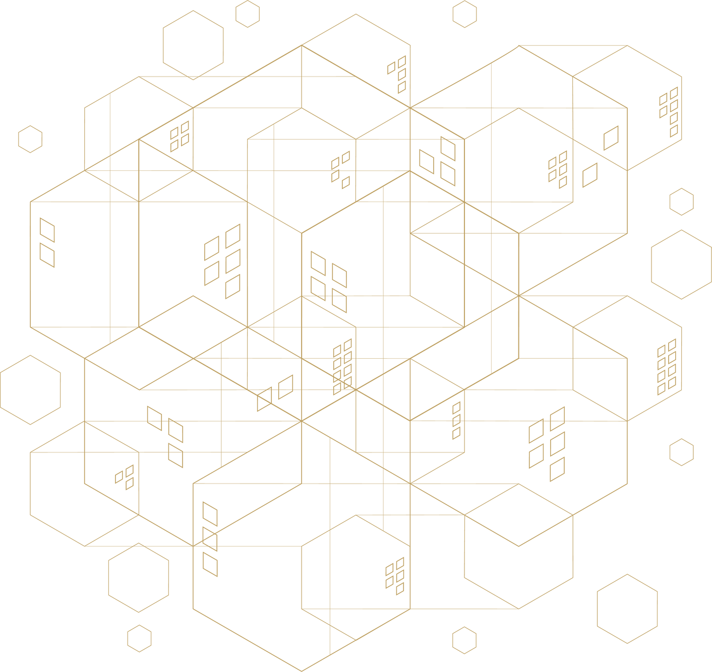 Abstract Digital Hexagons